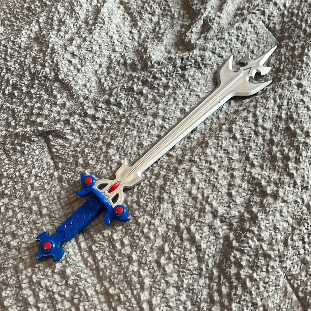 Vintage 16 inch Voltron Force Sword Blue and Silver with Red Gems - Picture 1 of 2
